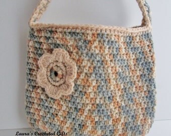 Items similar to Crochet Handbag. This cherry blossom purse is lined ...