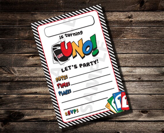 uno first birthday fill in the blank invitation card by