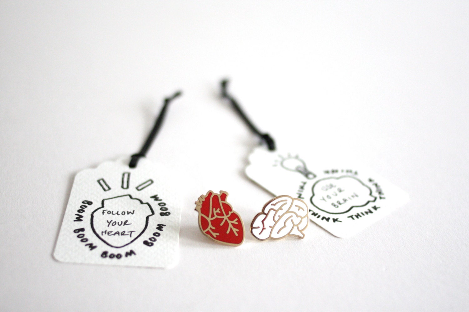 Anatomical Heart Pin Badge Hard Enamel Pin Back by RockCakes