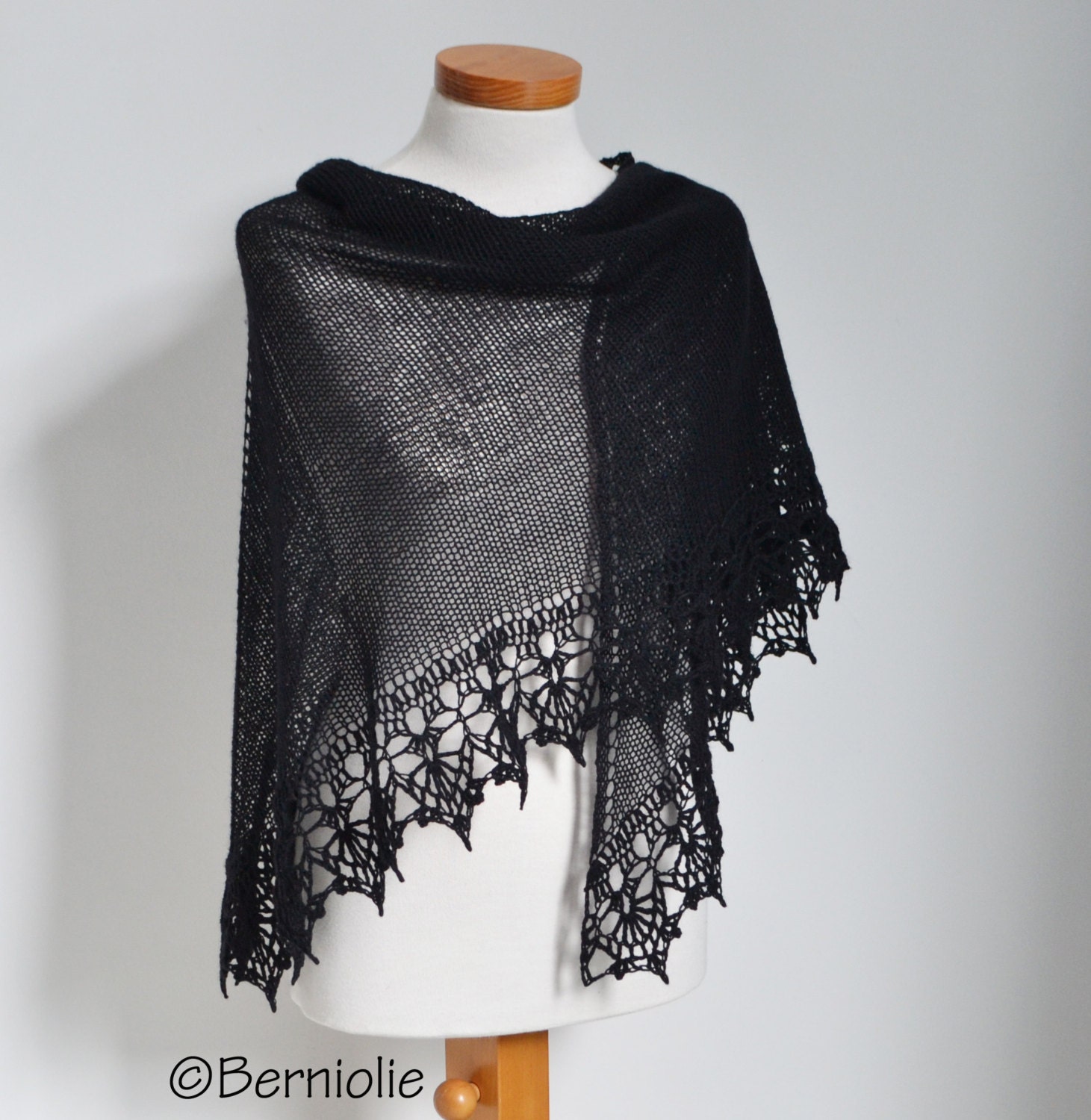 black knitted shawl