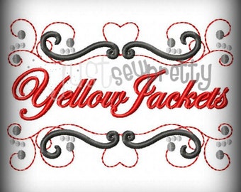 Yellow Jackets Pride Embroidery Design