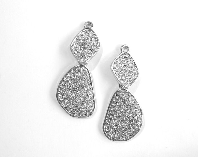 Pair of Abstract Rhinestone Drops