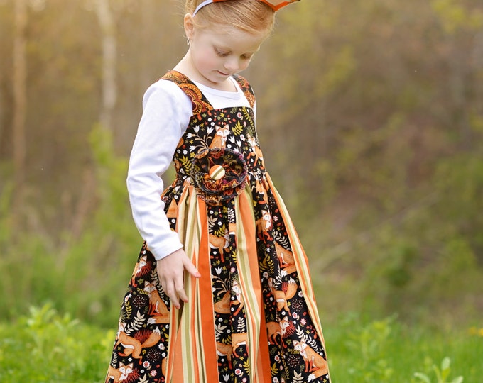 Little Fox - Boutique Dress - Little Girl Dress - Birthday Dress Toddler - 1st Birthday - Woodland Birthday - Baby Dress - 12 mo - 10 yrs
