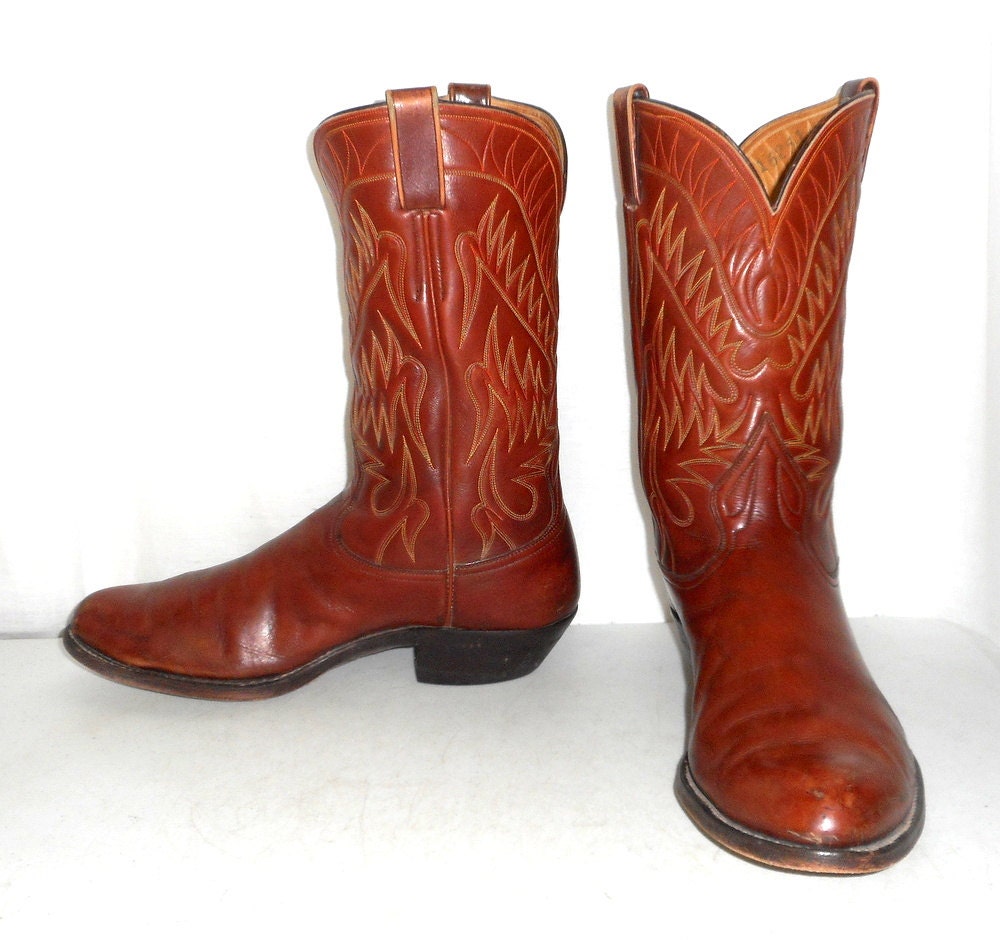 Mens 12 D Cowboy Boots Custom Made Blucher by honeyblossomstudio