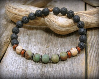 Bracelet for Men, Stack Bracelet, Gemstone Bracelet, Mens Jewelry, Stretch Bracelet, Guys Bracelet, Mens Bracelet, Native American