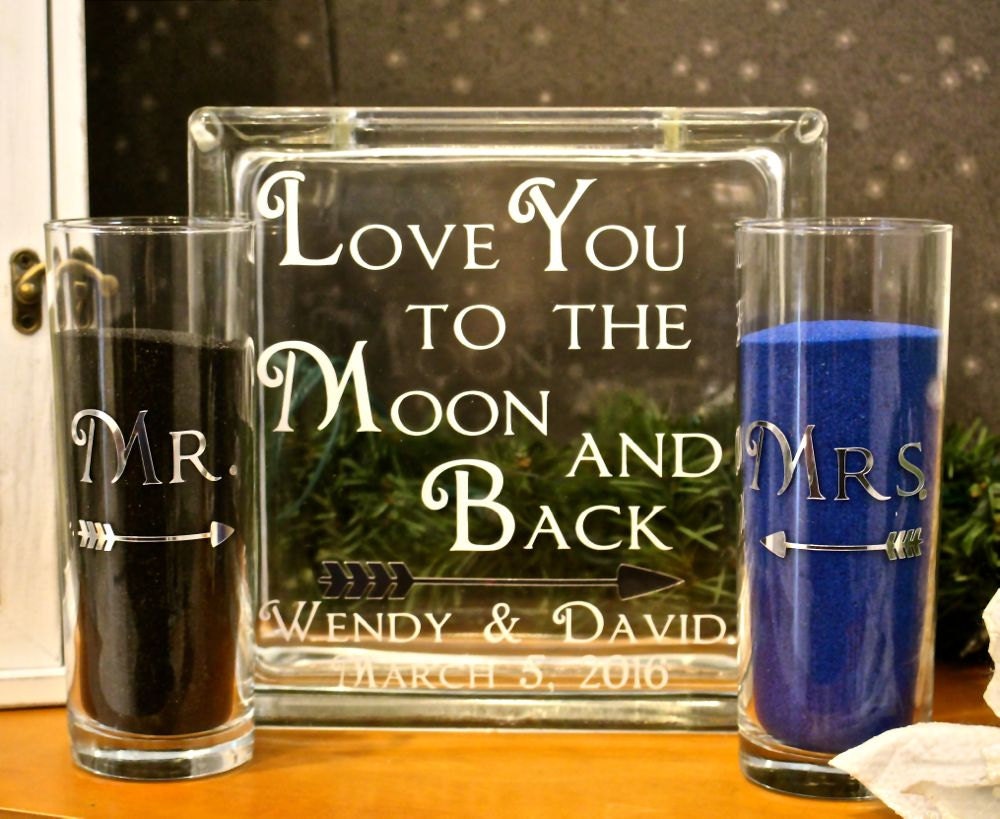 Unity Sand Ceremony Glass Containers Glass Block with Love