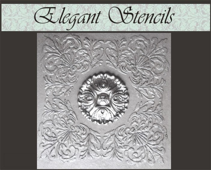 Raised Plaster Stencil Bella Tile and Plaster Mold Set