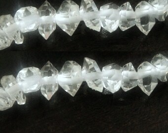 Herkimer Diamond Nugget Beads, Double Terminated, Healing Crystals, April Birthstone, Brides, 6-7mm