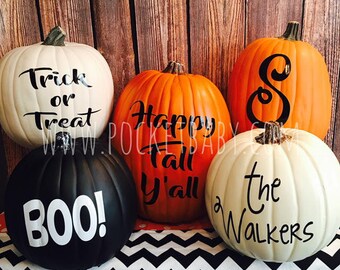 Pumpkin Decals - Pumpkin Stickers - Personalized Pumpkin Decals - Pumpkin Decorations - Halloween Decorations