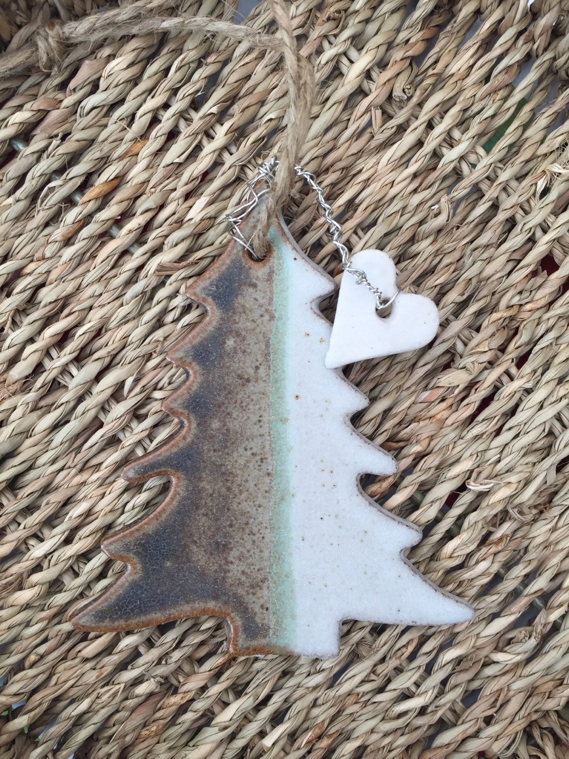 Ceramic tree hanger hand made tree decoration by wiktorskiceramics