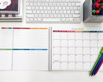2017 Monthly Desk Calendar 8.5"x11" | Medium Desk Planner | 2017-2018 Desk Planner | Desk Organizer | Desk Calendar Pad | Monthly Planner