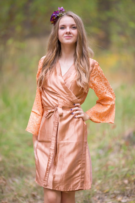 rose gold satin robe
