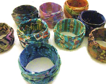Fabric Bangle, Bracelet, Cuff, Bohemian Style