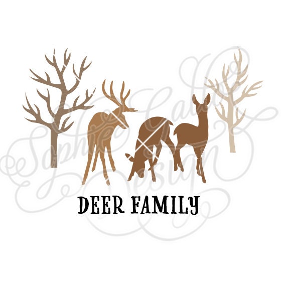 Christmas Deer Family SVG DXF digital download files for