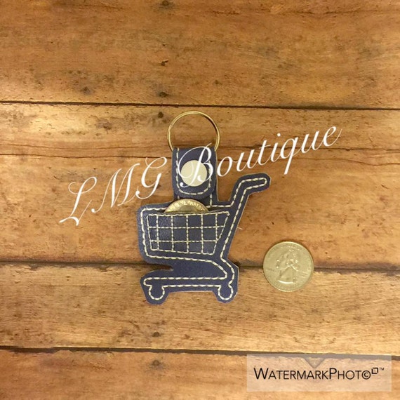 Coin Holder Key chain Shopping cart Fob Embroidered by lmgboutique
