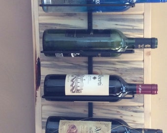 Wall Wine Rack made from Natural Blue Stained Pine