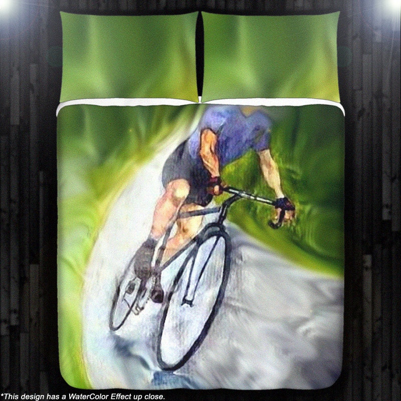 Bicycle Cycling Bike Cyclist Duvet Cover Bedding Queen Size