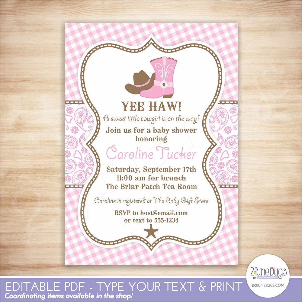 Cowgirl Baby Shower Invitations 7