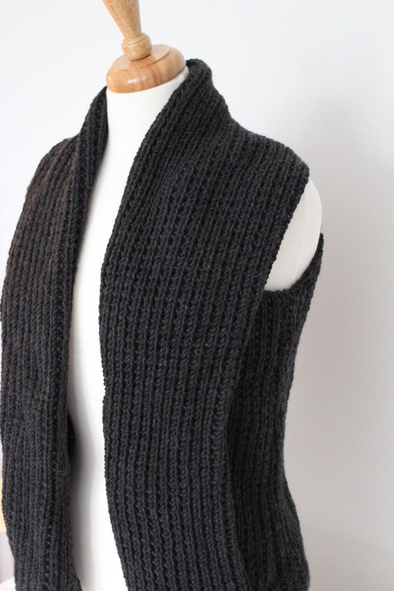 Knitting PATTERN Chunky Wide Collar Vest PDF knitting pattern