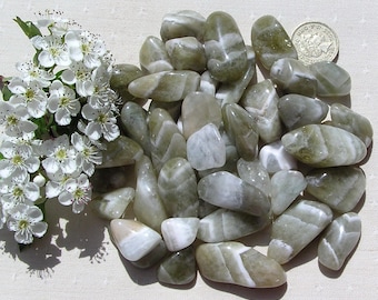 10 Pale Green Prasiolite (Quartz) Crystal Tumblestones, Green Crystals, Crystal Collection, Chakra Crystals, Quartz Crystals, Meditation