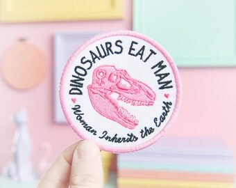 Jurassic Park dinosaurs eat man woman inherits earth Patch