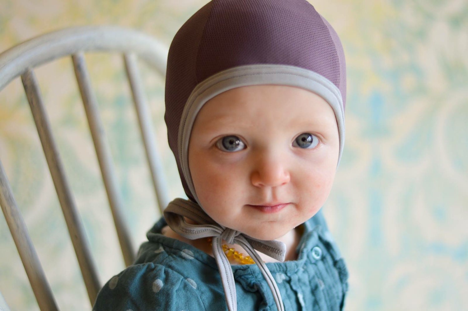 Baby pilot hat mesh hearing aid hat baby cap hat with ties