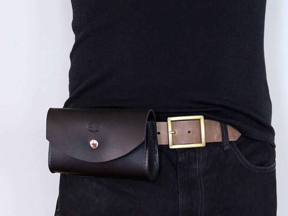 Mens Leather Belt Bag Hip Pouch Custom Leather Utility Bag