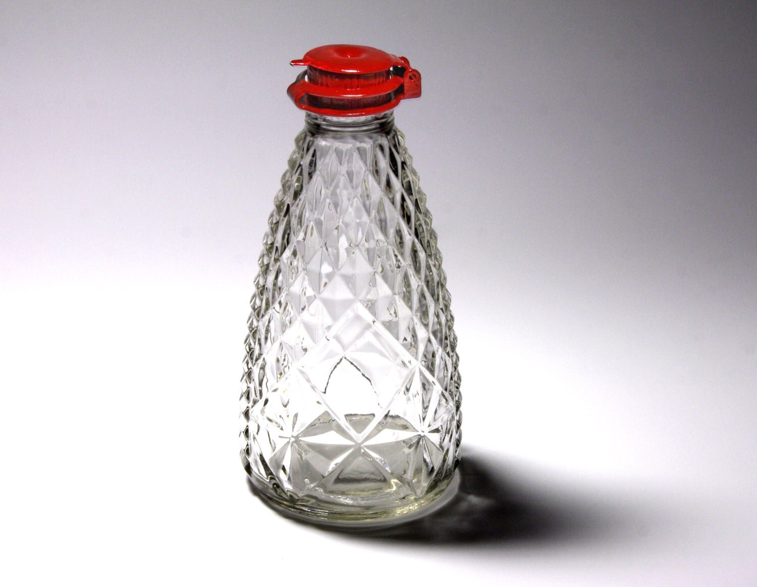 Vintage Cut Glass Sugar Dispenser with Flip Lid Sugar Pourer