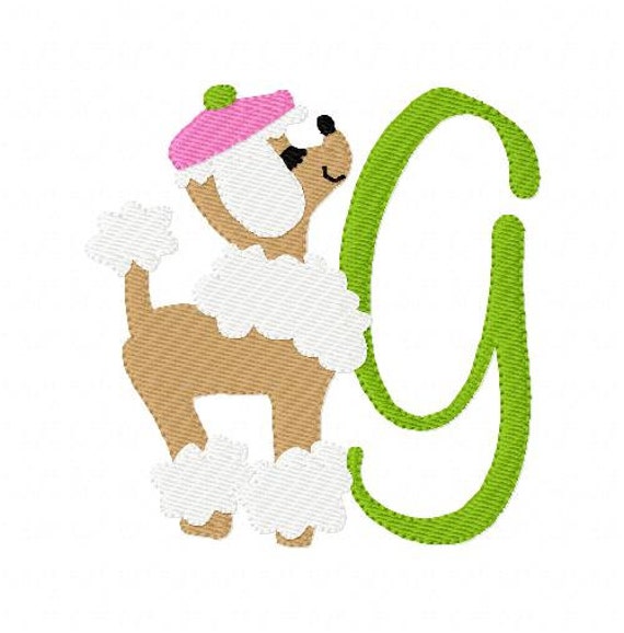 Download Poodle // Dog // Monogram Embroidery Font Design Set // Joyful