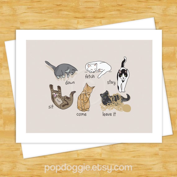 Cat Note Cards Cats Being Cats Funny Cat Cards Blank Cards
