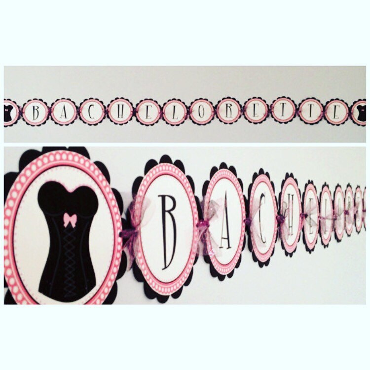 Bachelorette Banner Party Banner Black and by LittlePaperKingdom