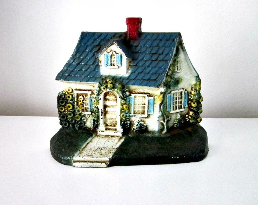Vintage Hubley Cast Iron Cottage Door Stop Number 211 Cape