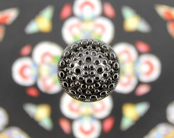 Metal Buttons - Optical Fiber Style Metal Shank Buttons , Shiny Gunmetal Color , 0.59 inch , 10 pcs