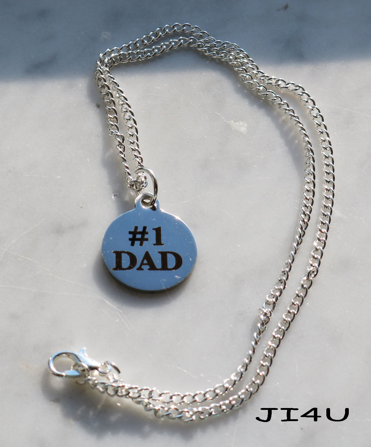 Father's Day 1 Dad Charm with Sterling Silver 16 Chain.