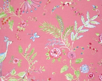 END of BOLT - 21 inch piece - Dena Designs - Birdsong in Pink - Chinoiserie Chic - cotton quilting fabric