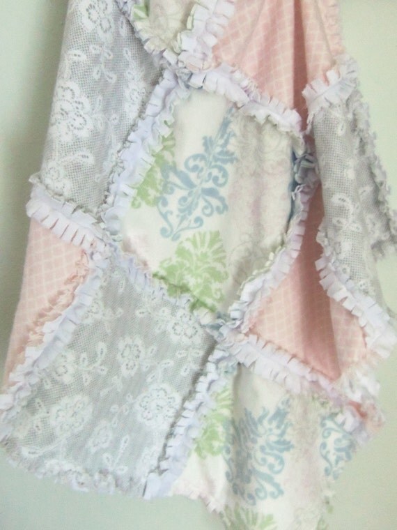 baby rag quilt lovey minky security blanket shabby chic pink baby rag quilt lovey minky security blanket shabby chic pink