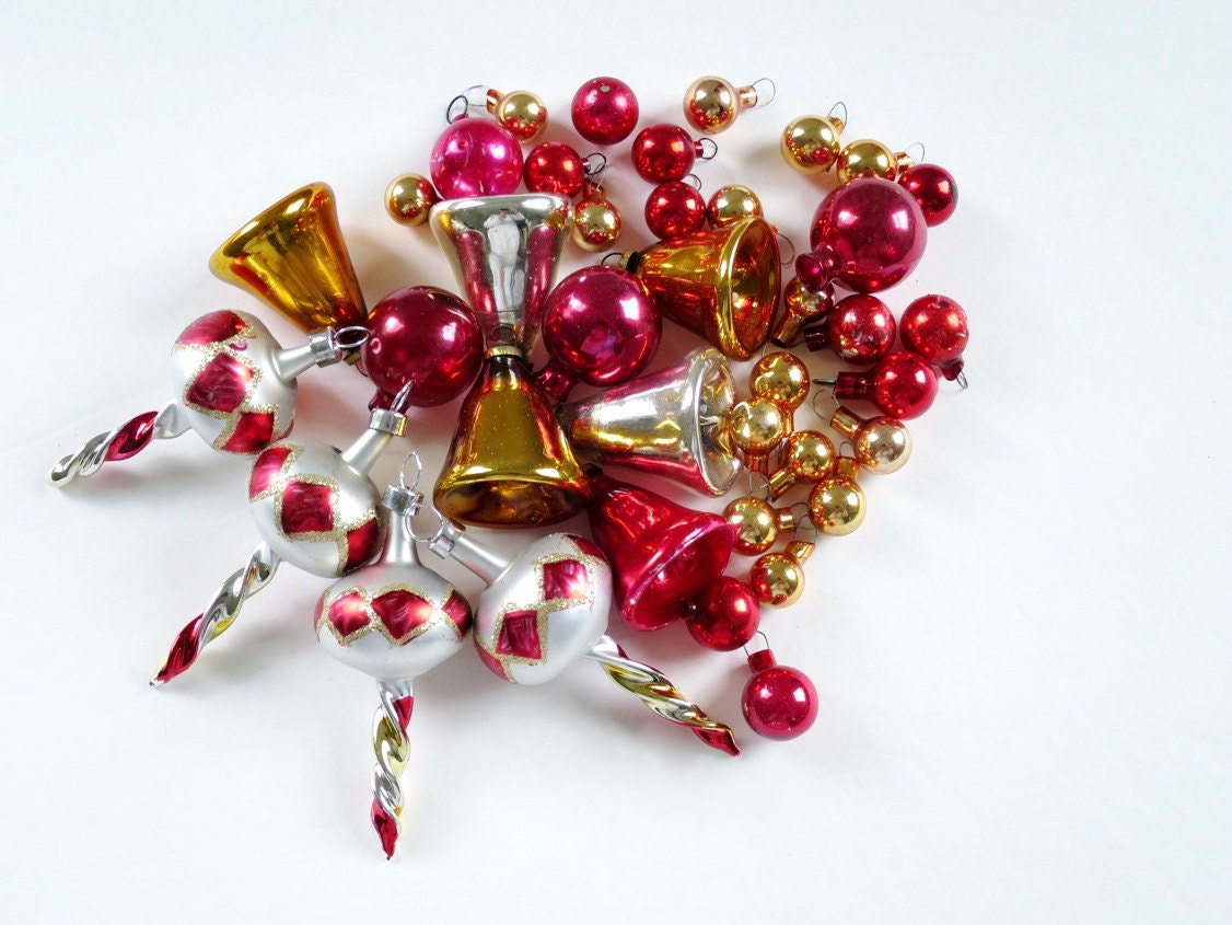 vintage mini tree ornaments red silver gold ornaments mica vintage mini tree ornaments red silver gold ornaments mica