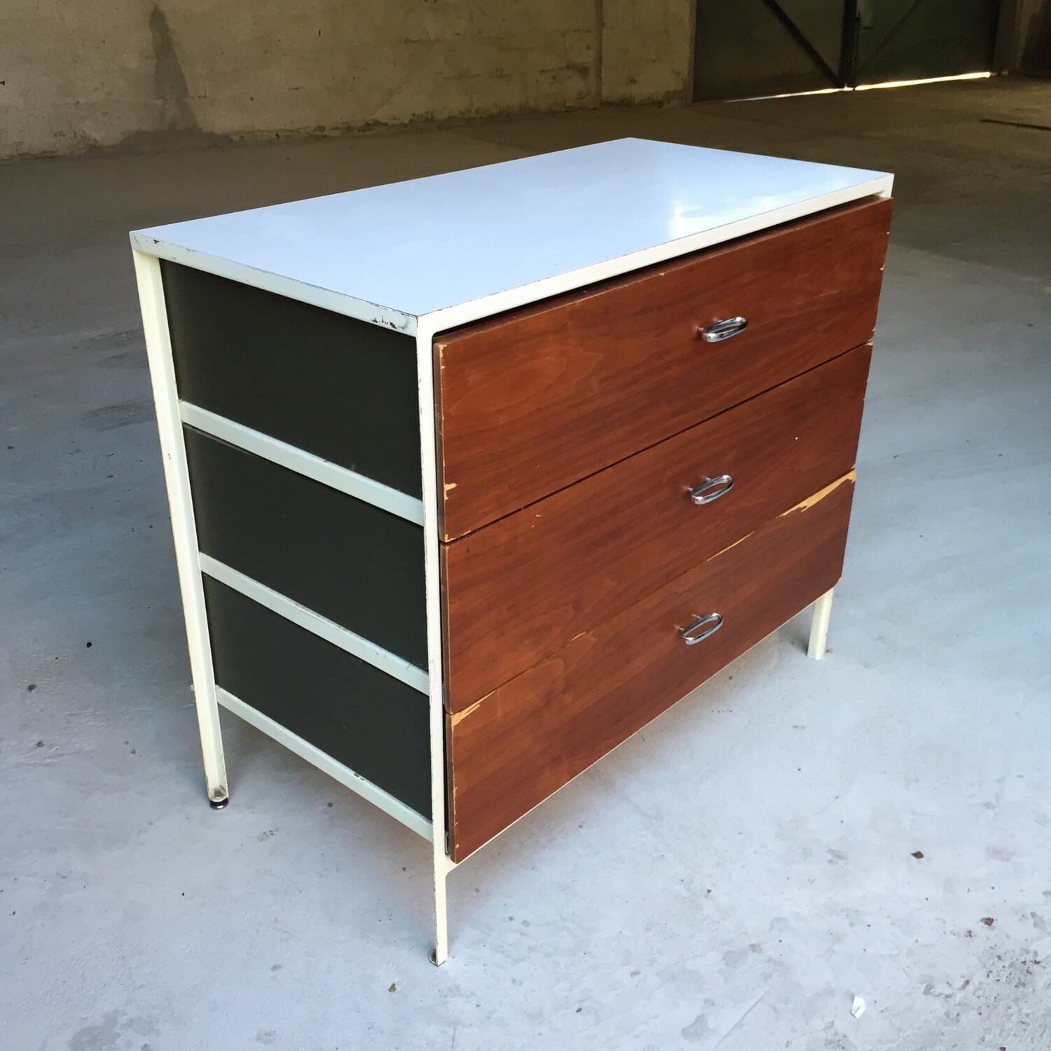 Nelson Herman Miller Steel Frame Dresser Mid Century Modern