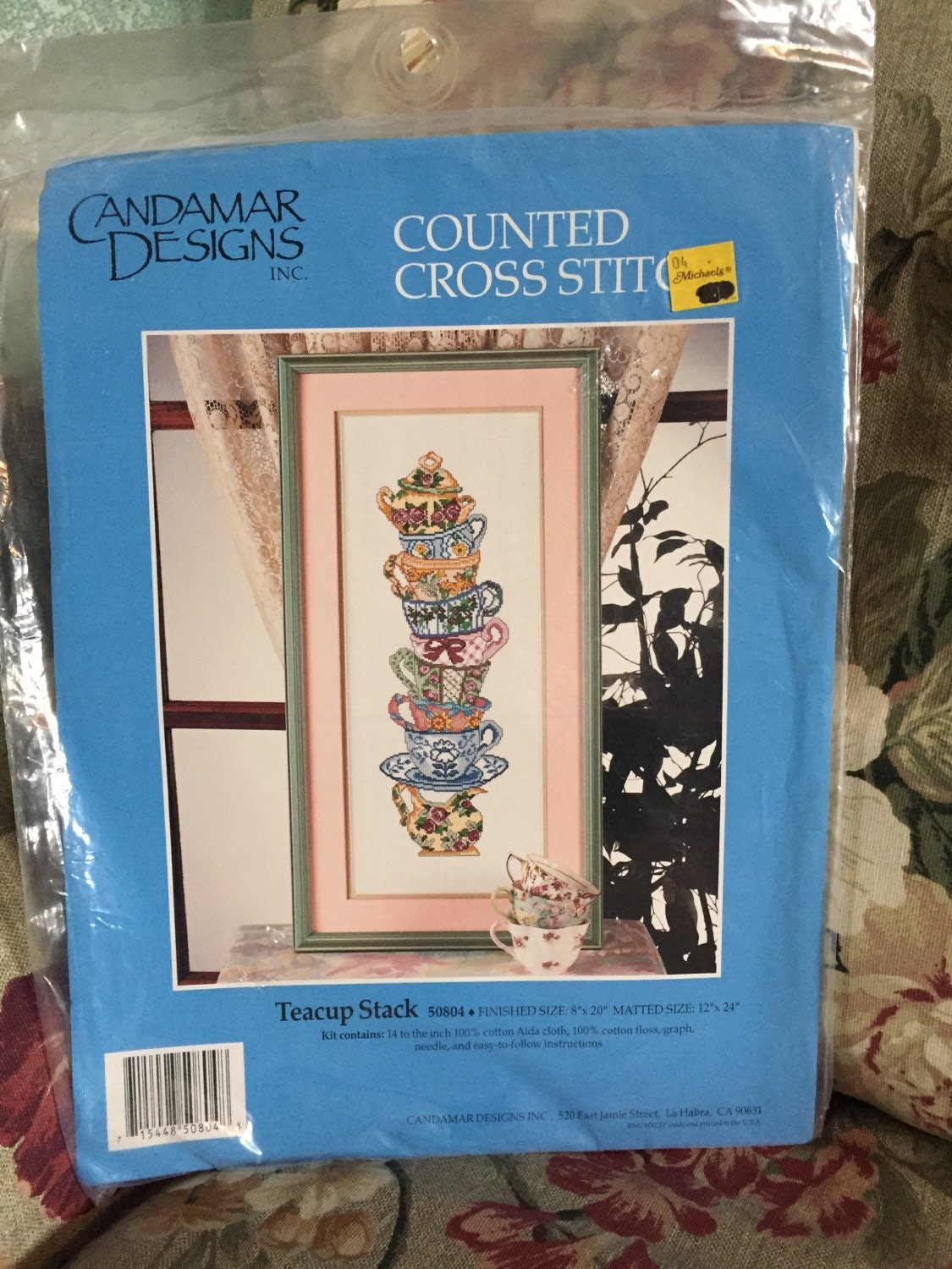 Candamar Designs Teacup Stack counted cross stitch