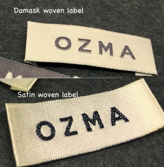 300 Custom Satin Woven Label Bordered Name Tape Clothing Labels Satin Custom Silk Label Woven Label Template