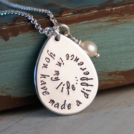 Teacher appreciation Necklace Hand Stamped Personalized