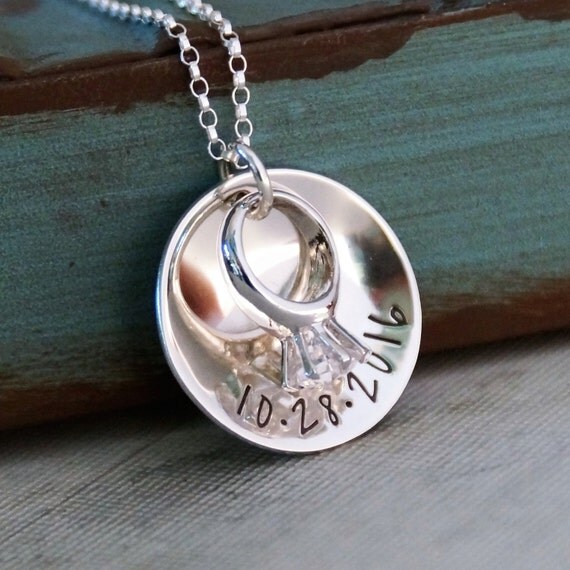 Anniversary Necklace / Sterling Silver Personalized Jewelry