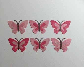 12 Pink Butterfly Die Cuts for Scrapbooking and Paper Crafts Embellishment Insects Butterflies Summer