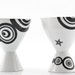 Set of Two Porcelain Ice Cream Cups with Retro Decoration, Birthday Gift, Two Porcelain Wine Glasses, Ceramic Goblets