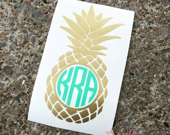 Pineapple Vinyl Monogram Decal- Monogram Sticker- DIY Monogram