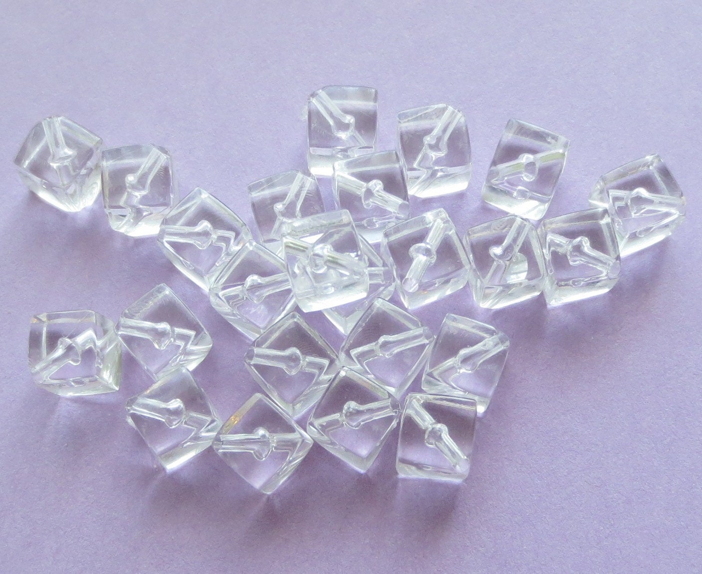 Acrylic Cube Beads Crystal Clear 7mm 50 pcs