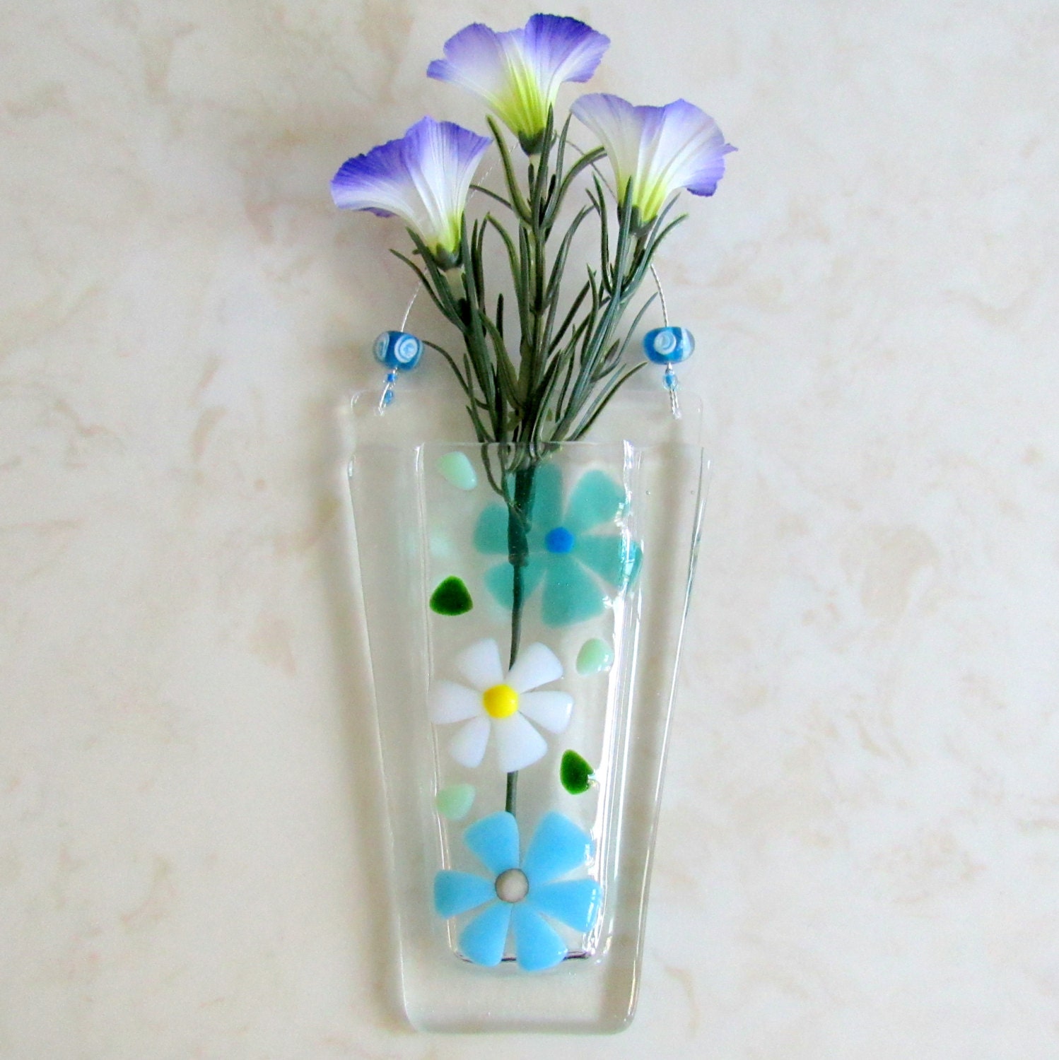 Fused Glass Wall Vase Glass Flower Vase Glass Wall By Shakufdesign 1830