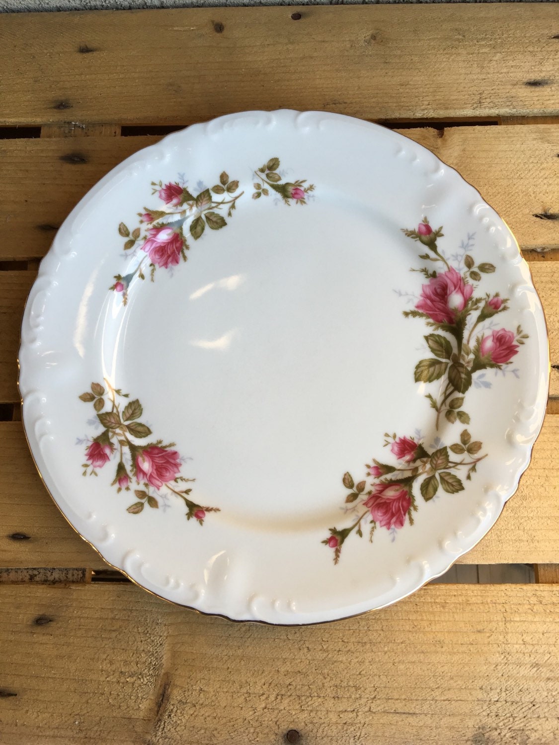 Vintage Royal Rose Dinner Plates Moss Rose Fine China Japan