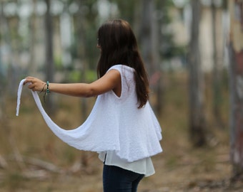 White wraps shawl Knitted shawl knitted Scarf Women's Clothing Accessories