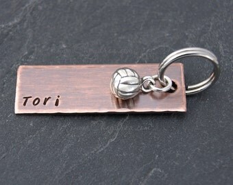 Volleyball Player Gift, Graduation Gift for Volleyball Player, Volleyball Keychain, Volleyball Gift Sterling Silver, Volleyball Coach Gift